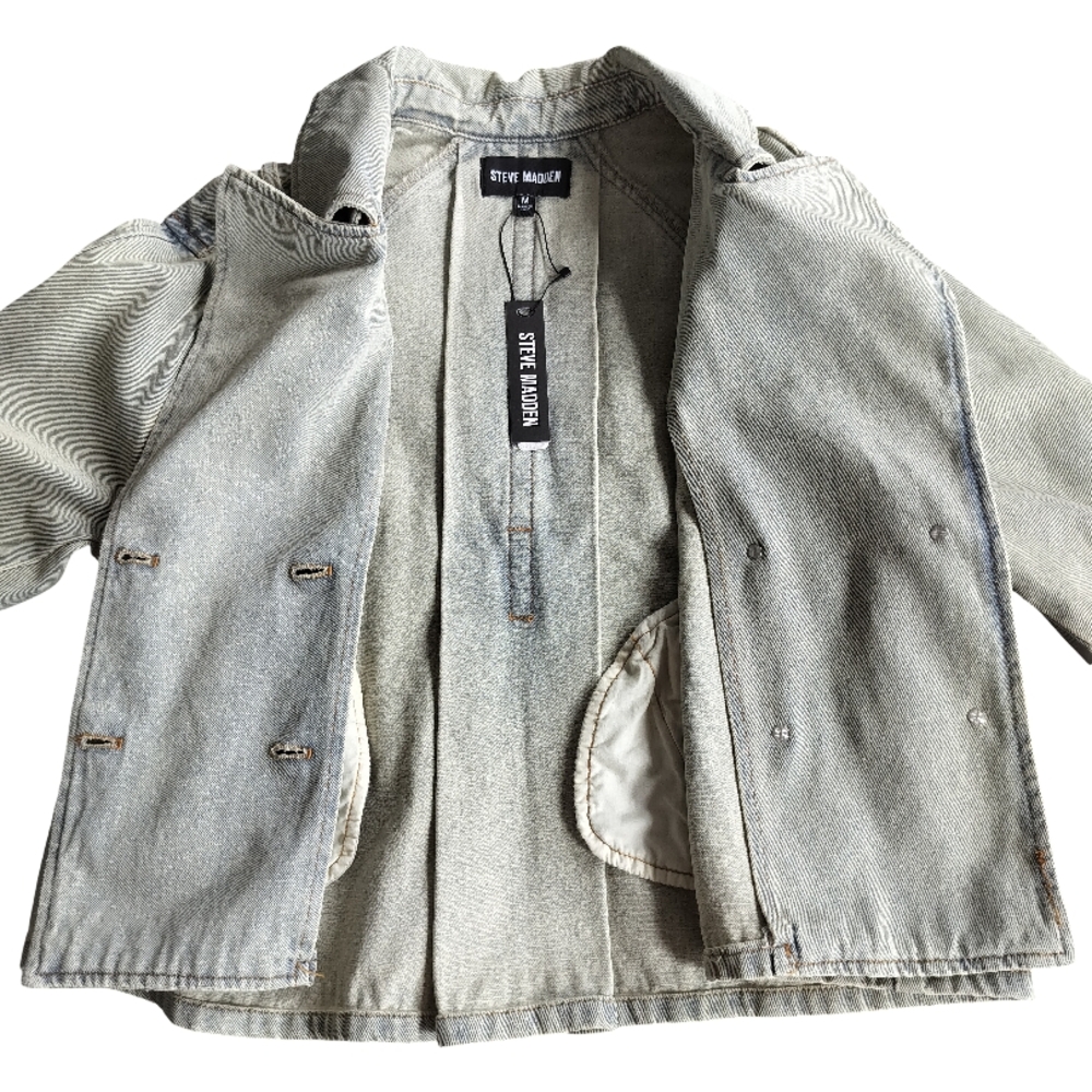 Steve Madden Stone Blue Denim Jacket Size M NWT - Picture 8 of 9